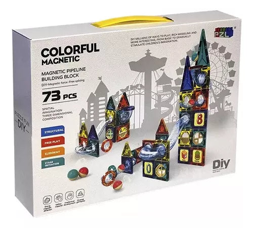 Bloques Magnéticos de Construcción - 73 Piezas
