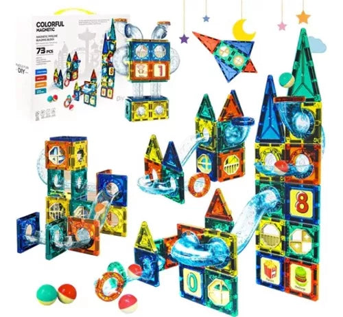 Bloques Magnéticos de Construcción - 73 Piezas