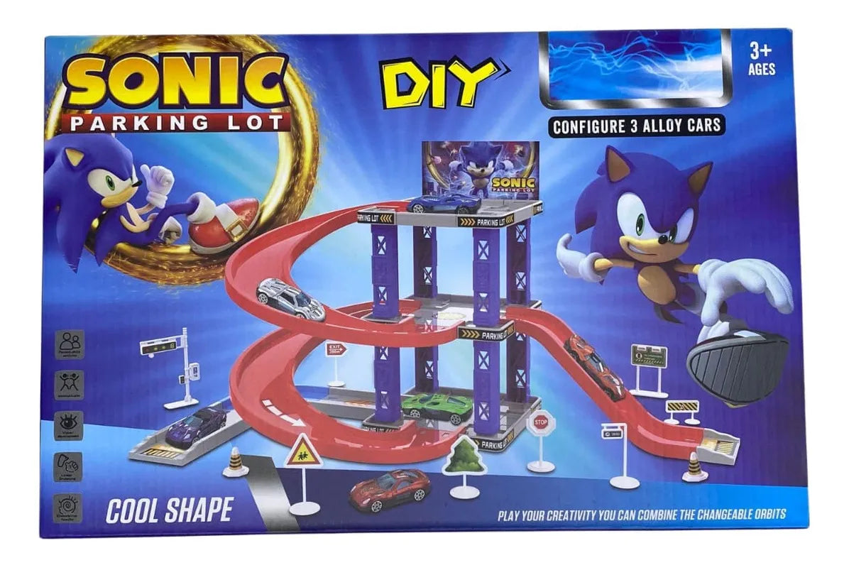 Pista Sonic Parking Lot 3 Niveles Azul