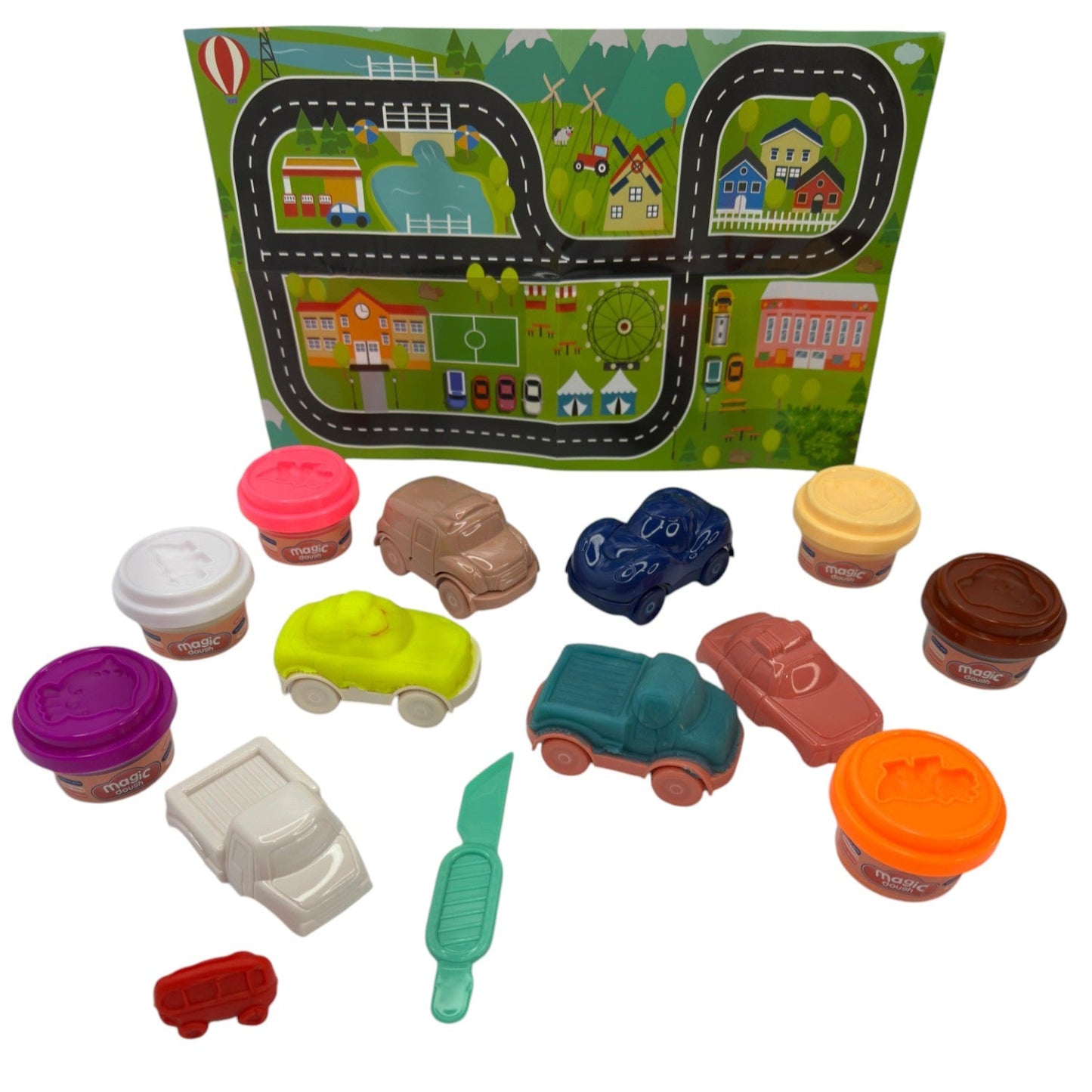 Pista De Carros Con Plastilinas Magic Dough