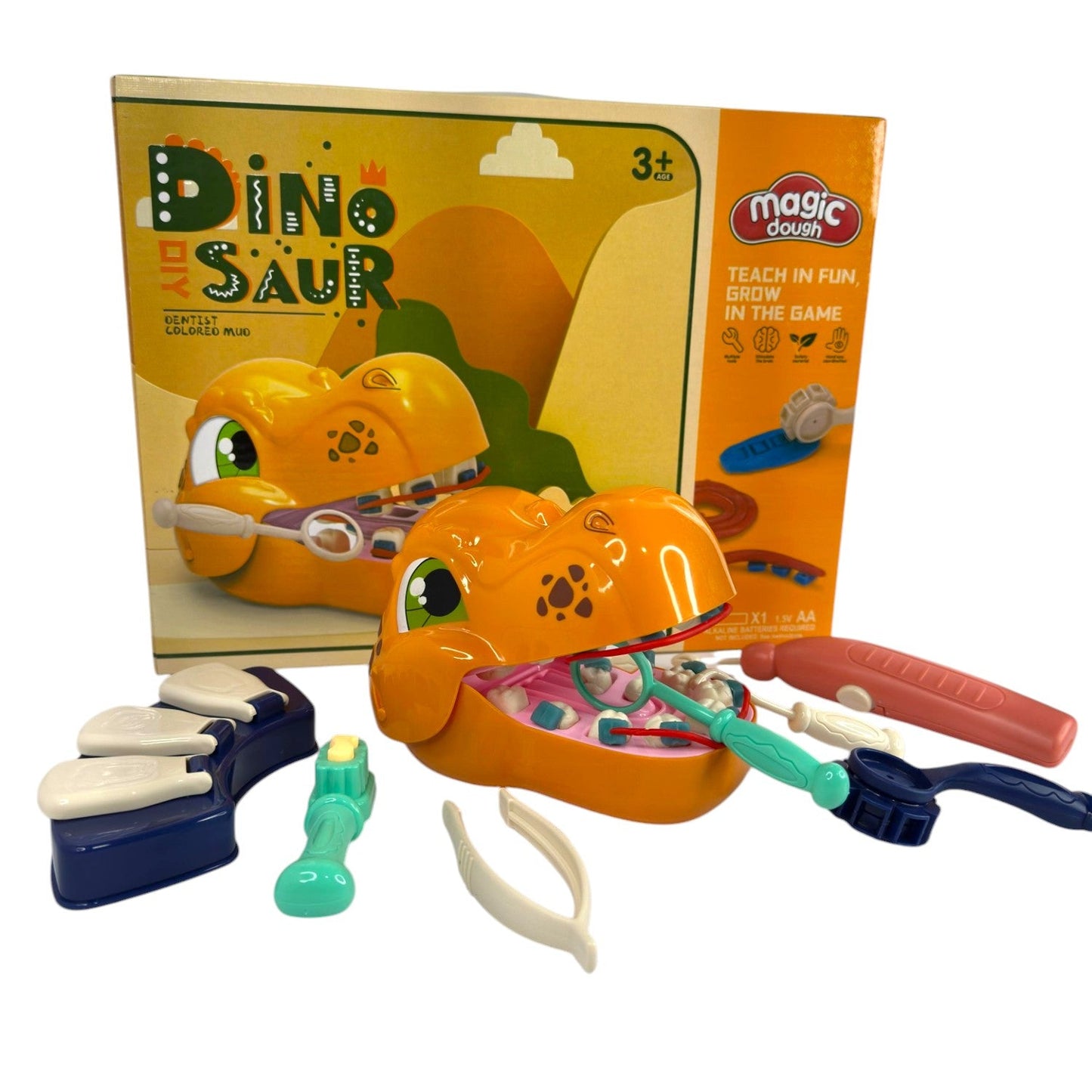 Juego Plastilina Magic Dough Dentista Dinosaurios