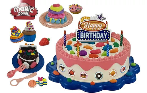Pastel De Cumpleaños Y Cupcakes Magic Dough